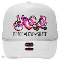Peace Love Skate Tie Dye Roller Skating For Hat thumb 0
