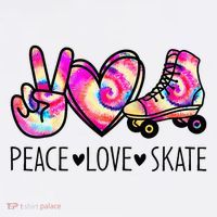 Peace Love Skate Tie Dye Roller Skating For Tank Top thumb 6