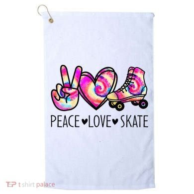 Peace Love Skate Tie Dye Roller Skating For Golf Towel