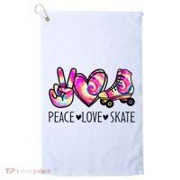 Peace Love Skate Tie Dye Roller Skating For Golf Towel thumb 0