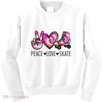 Peace Love Skate Tie Dye Roller Skating For Kids Sweatshirt thumb 0