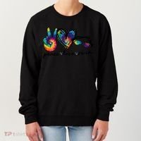 Peace Love Swim Goggles Tie Dye Swimmer Swimming Gift Women's Sweatshirt thumb 0