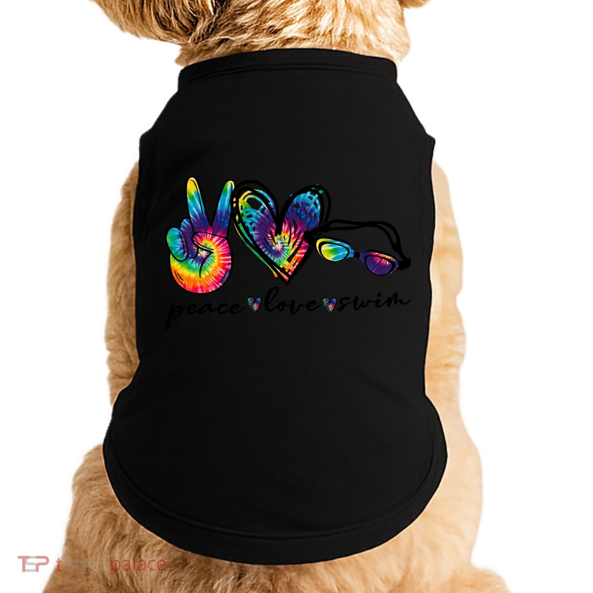 Peace Love Swim Goggles Tie Dye Swimmer Swimming Gift Doggie Tank