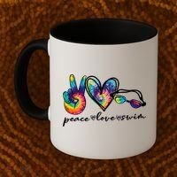 Peace Love Swim Goggles Tie Dye Swimmer Swimming Gift Coffee Mug thumb 2