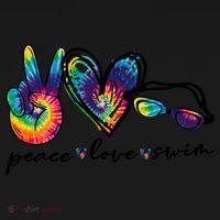 Peace Love Swim Goggles Tie Dye Swimmer Swimming Gift Women's Hoodie thumb 2