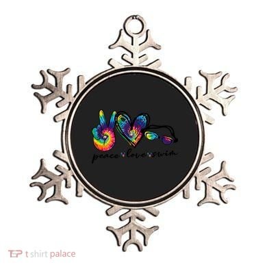 Peace Love Swim Goggles Tie Dye Swimmer Swimming Gift Ornament