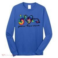 Peace Love Swim Goggles Tie Dye Swimmer Swimming Gift Long Sleeve Shirt thumb 0