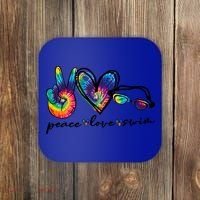 Peace Love Swim Goggles Tie Dye Swimmer Swimming Gift Coaster thumb 0