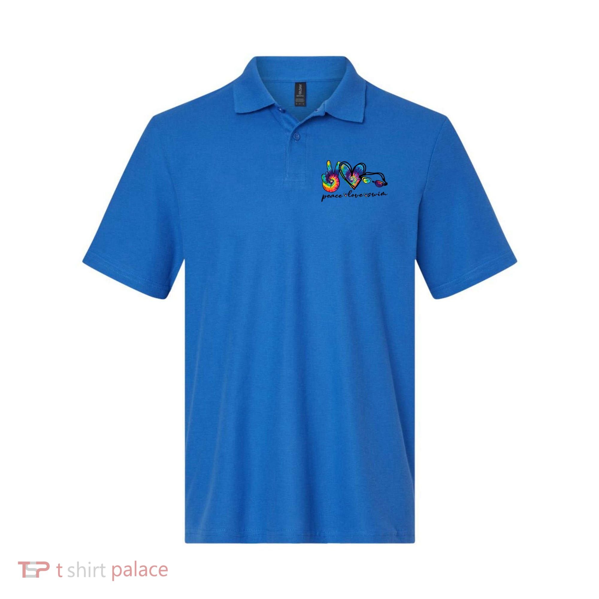 Peace Love Swim Goggles Tie Dye Swimmer Swimming Gift Polo