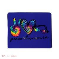 Peace Love Swim Goggles Tie Dye Swimmer Swimming Gift Mousepad thumb 0