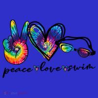 Peace Love Swim Goggles Tie Dye Swimmer Swimming Gift Tank Top thumb 6