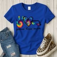 Peace Love Swim Goggles Tie Dye Swimmer Swimming Gift Women's T-Shirt thumb 3
