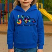 Peace Love Swim Goggles Tie Dye Swimmer Swimming Gift Kids Hoodie thumb 3