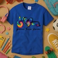 Peace Love Swim Goggles Tie Dye Swimmer Swimming Gift Kids T-Shirt thumb 3