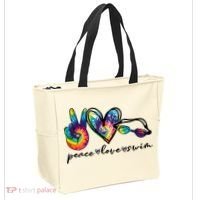Peace Love Swim Goggles Tie Dye Swimmer Swimming Cool Gift Tote Bag thumb 2