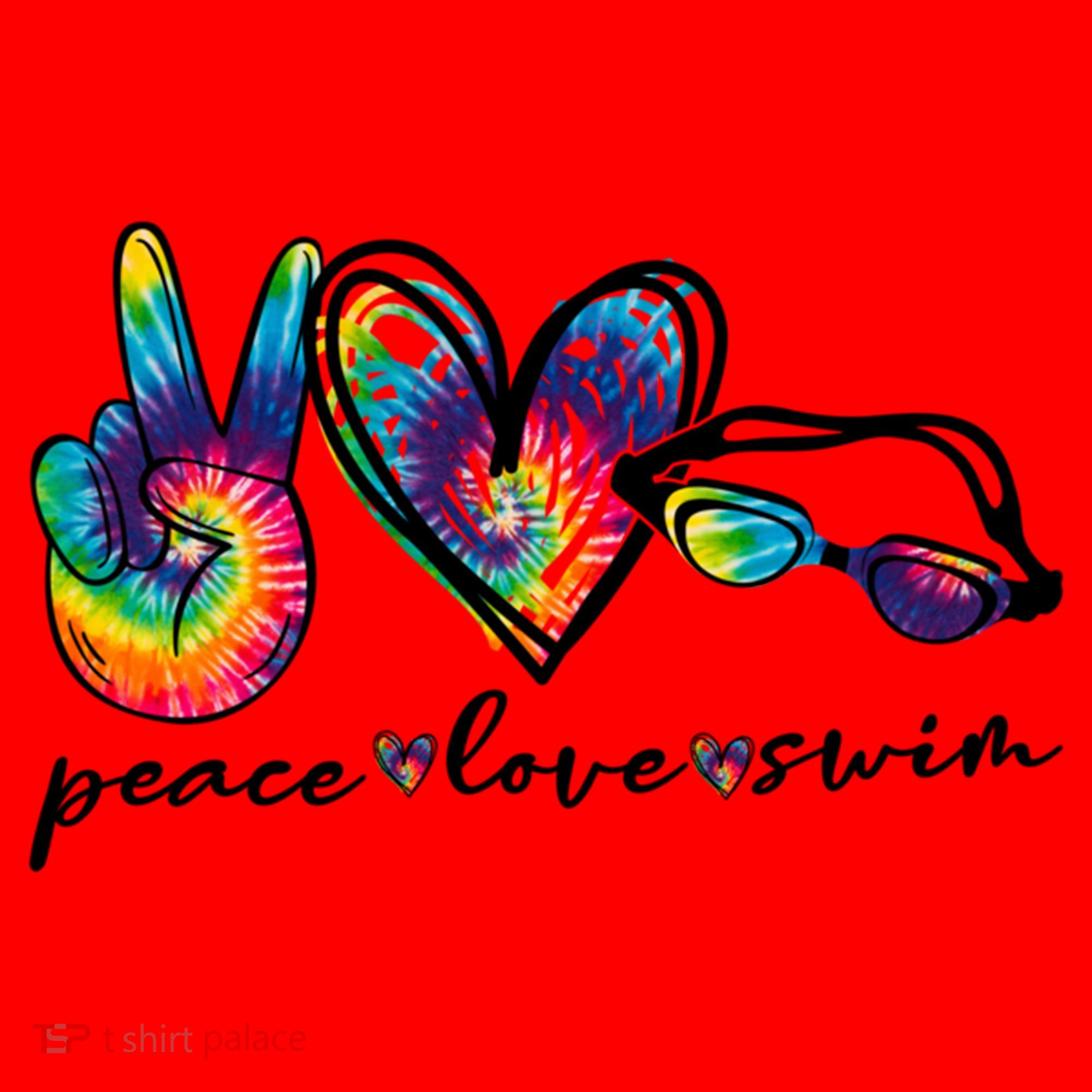 Peace Love Swim Goggles Tie Dye Swimmer Swimming Cool Gift Santa Hat