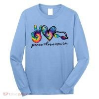 Peace Love Swim Goggles Tie Dye Swimmer Swimming Cool Gift Long Sleeve Shirt thumb 0