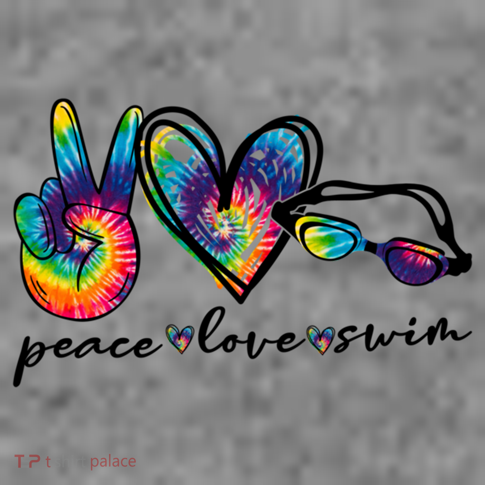 Peace Love Swim Goggles Tie Dye Swimmer Swimming Cool Gift Toddler Hoodie