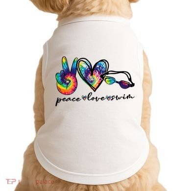 Peace Love Swim Goggles Tie Dye Swimmer Swimming Cool Gift Doggie Tank