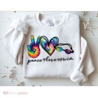 Peace Love Swim Goggles Tie Dye Swimmer Swimming Cool Gift Sweatshirt thumb 2