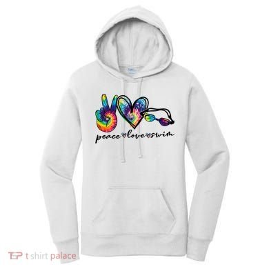 Peace Love Swim Goggles Tie Dye Swimmer Swimming Cool Gift Women's Hoodie