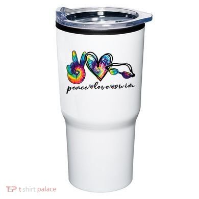 Peace Love Swim Goggles Tie Dye Swimmer Swimming Cool Gift Tumbler