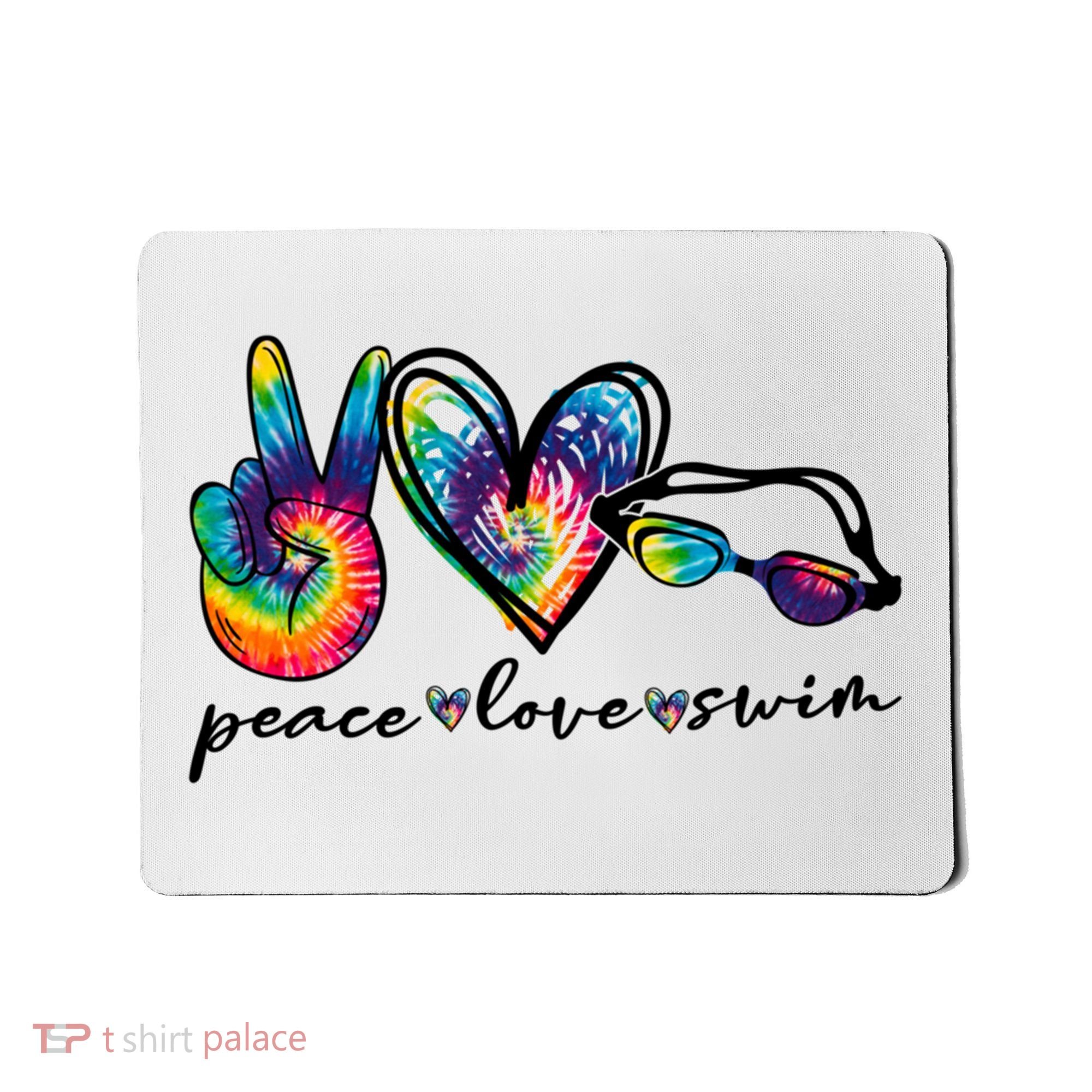 Peace Love Swim Goggles Tie Dye Swimmer Swimming Cool Gift Mousepad
