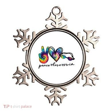 Peace Love Swim Goggles Tie Dye Swimmer Swimming Cool Gift Ornament