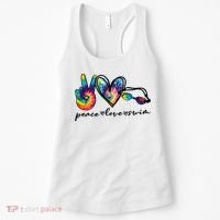 Peace Love Swim Goggles Tie Dye Swimmer Swimming Cool Gift Women's Tank Top thumb 0