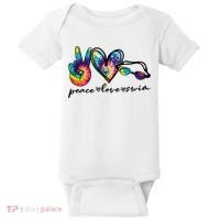 Peace Love Swim Goggles Tie Dye Swimmer Swimming Cool Gift Baby Bodysuit thumb 0