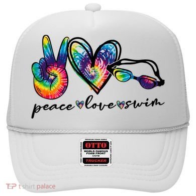 Peace Love Swim Goggles Tie Dye Swimmer Swimming Cool Gift Hat