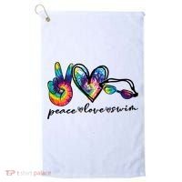 Peace Love Swim Goggles Tie Dye Swimmer Swimming Cool Gift Golf Towel thumb 0
