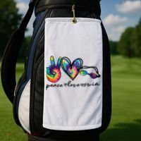Peace Love Swim Goggles Tie Dye Swimmer Swimming Cool Gift Golf Towel thumb 2
