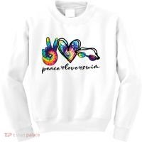 Peace Love Swim Goggles Tie Dye Swimmer Swimming Cool Gift Kids Sweatshirt thumb 0