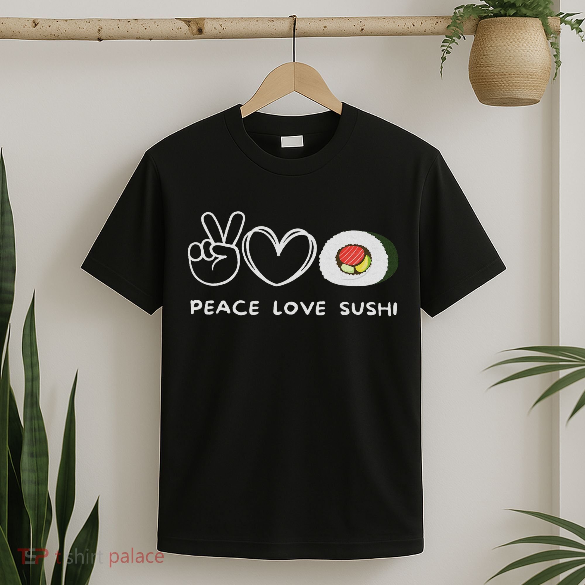 Peace, Love Sushi Retro Sushi Lover Japanese Food Lover T-Shirt