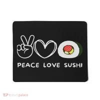 Peace, Love Sushi Retro Sushi Lover Japanese Food Lover Mousepad thumb 0