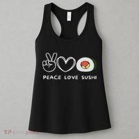 Peace, Love Sushi Retro Sushi Lover Japanese Food Lover Women's Tank Top thumb 3