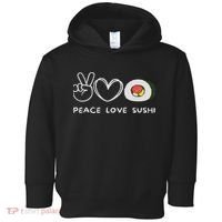 Peace, Love Sushi Retro Sushi Lover Japanese Food Lover Toddler Hoodie thumb 0