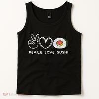 Peace, Love Sushi Retro Sushi Lover Japanese Food Lover Tank Top thumb 2