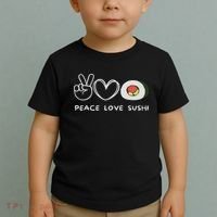 Peace, Love Sushi Retro Sushi Lover Japanese Food Lover Toddler T-Shirt thumb 2