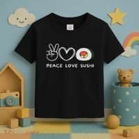 Peace, Love Sushi Retro Sushi Lover Japanese Food Lover Toddler T-Shirt thumb 3