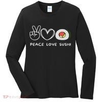 Peace, Love Sushi Retro Sushi Lover Japanese Food Lover Women's Long Sleeve Shirt thumb 0