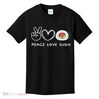 Peace, Love Sushi Retro Sushi Lover Japanese Food Lover Kids T-Shirt thumb 0