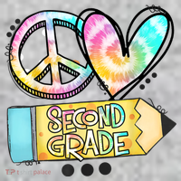 Peace Love Second Grade Funny TieDye Teacher Pajama Set thumb 2