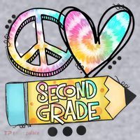 Peace Love Second Grade Funny TieDye Teacher Women's Sweatshirt thumb 2