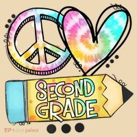 Peace Love Second Grade Funny TieDye Teacher Tote Bag thumb 4