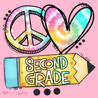 Peace Love Second Grade Funny TieDye Teacher Coaster thumb 2