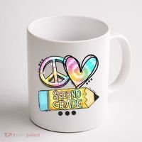 Peace Love Second Grade Funny TieDye Teacher Coffee Mug thumb 1