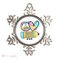 Peace Love Second Grade Funny TieDye Teacher Ornament thumb 0