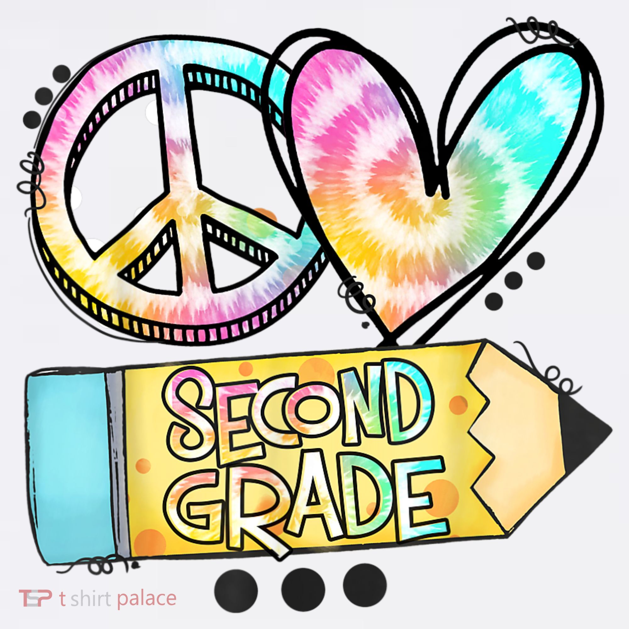 Peace Love Second Grade Funny TieDye Teacher Women's Tank Top